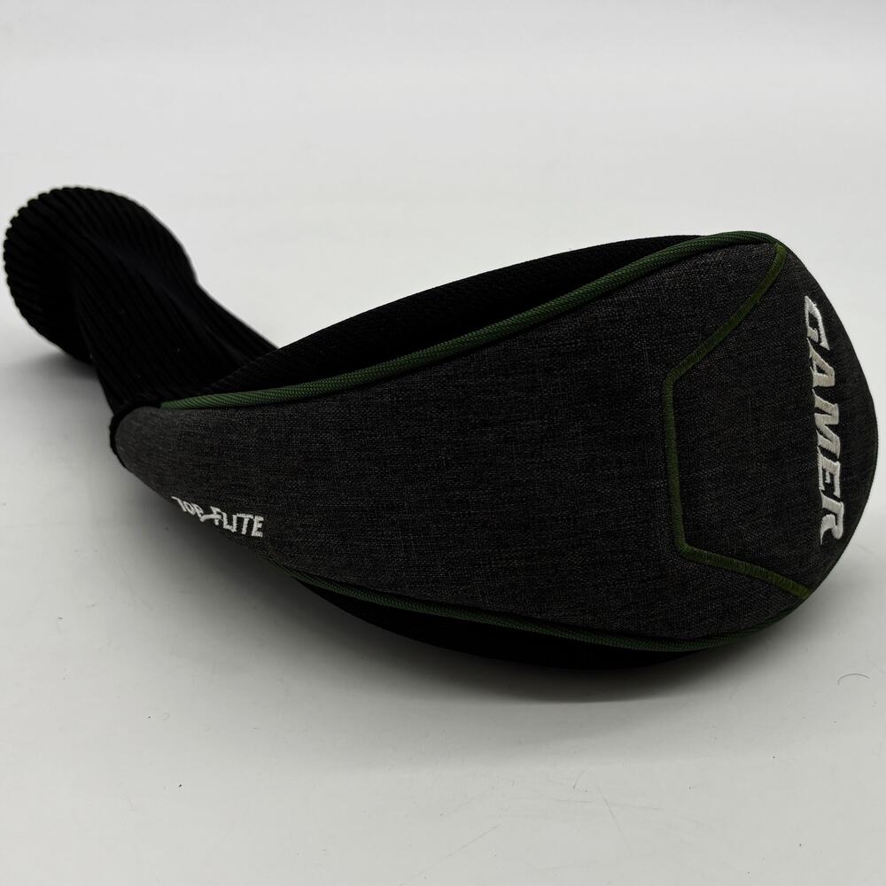 Top Flite Gamer Golf Club Headcover‎ Green Gray Tail Sock 5W Wood Driver Golfing